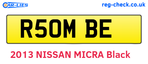 R50MBE are the vehicle registration plates.