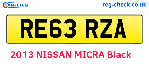 RE63RZA are the vehicle registration plates.