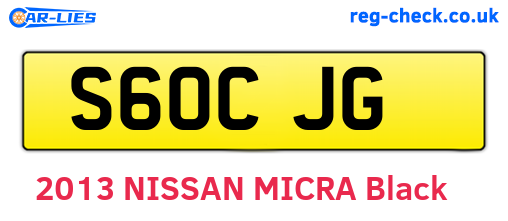 S60CJG are the vehicle registration plates.