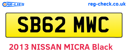 SB62MWC are the vehicle registration plates.