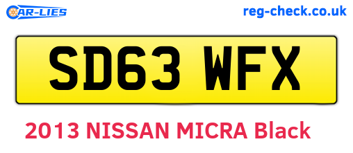 SD63WFX are the vehicle registration plates.