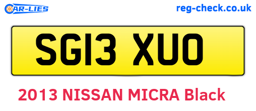 SG13XUO are the vehicle registration plates.