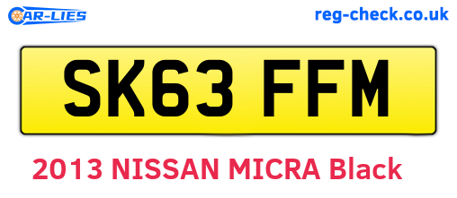 SK63FFM are the vehicle registration plates.