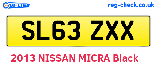 SL63ZXX are the vehicle registration plates.