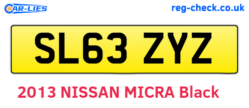 SL63ZYZ are the vehicle registration plates.
