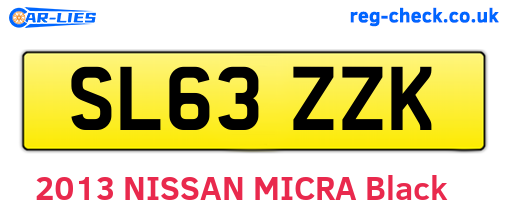 SL63ZZK are the vehicle registration plates.