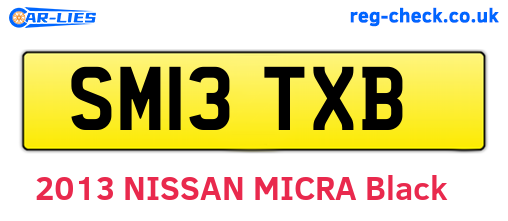 SM13TXB are the vehicle registration plates.