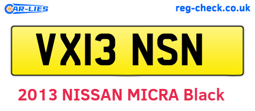 VX13NSN are the vehicle registration plates.