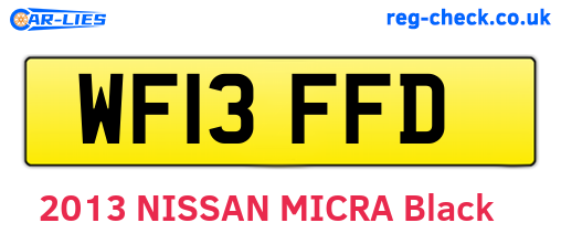 WF13FFD are the vehicle registration plates.