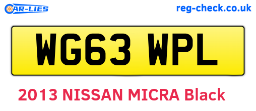 WG63WPL are the vehicle registration plates.