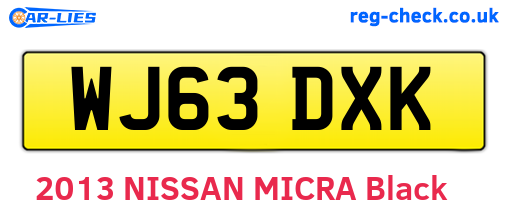 WJ63DXK are the vehicle registration plates.