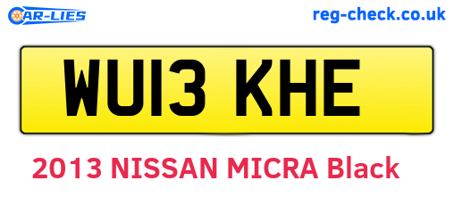 WU13KHE are the vehicle registration plates.