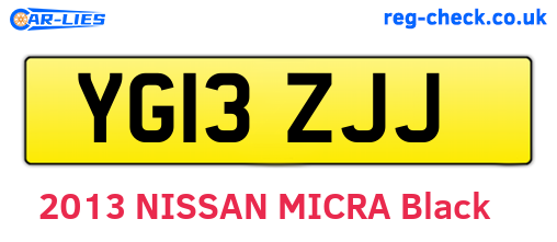 YG13ZJJ are the vehicle registration plates.