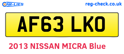 AF63LKO are the vehicle registration plates.