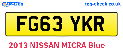 FG63YKR are the vehicle registration plates.