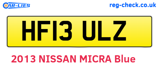 HF13ULZ are the vehicle registration plates.