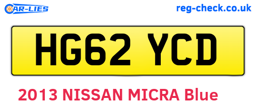 HG62YCD are the vehicle registration plates.