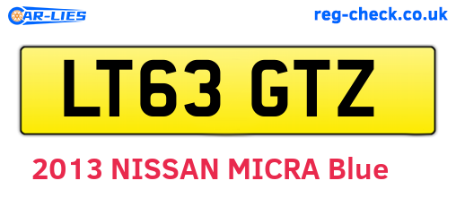 LT63GTZ are the vehicle registration plates.