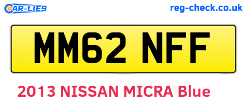 MM62NFF are the vehicle registration plates.