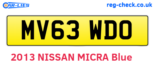 MV63WDO are the vehicle registration plates.