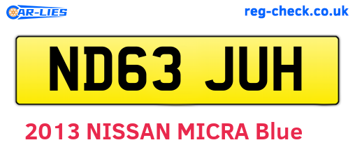 ND63JUH are the vehicle registration plates.