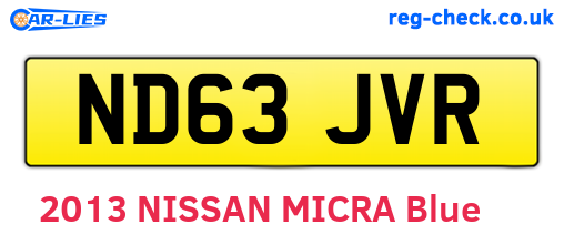 ND63JVR are the vehicle registration plates.