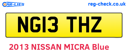 NG13THZ are the vehicle registration plates.