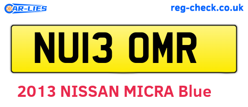 NU13OMR are the vehicle registration plates.