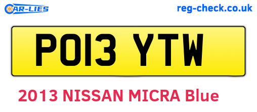 PO13YTW are the vehicle registration plates.