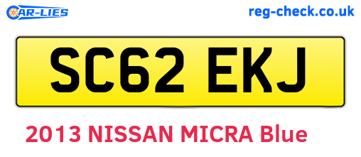 SC62EKJ are the vehicle registration plates.