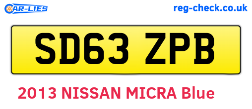 SD63ZPB are the vehicle registration plates.