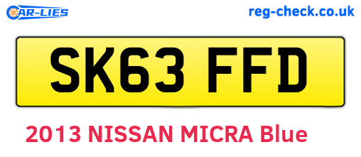 SK63FFD are the vehicle registration plates.