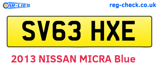 SV63HXE are the vehicle registration plates.