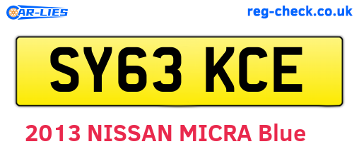 SY63KCE are the vehicle registration plates.