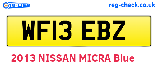 WF13EBZ are the vehicle registration plates.