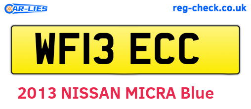 WF13ECC are the vehicle registration plates.
