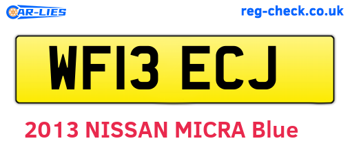 WF13ECJ are the vehicle registration plates.