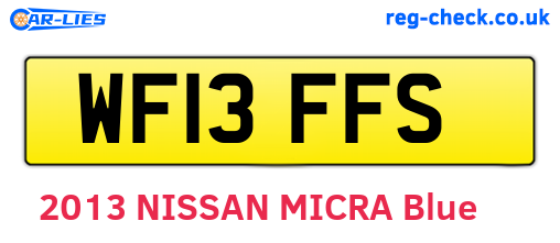 WF13FFS are the vehicle registration plates.