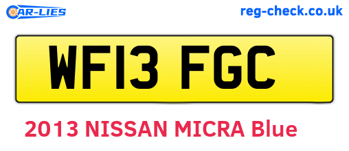 WF13FGC are the vehicle registration plates.