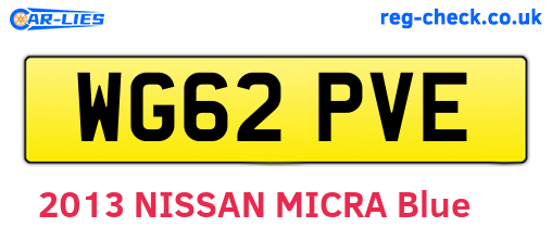 WG62PVE are the vehicle registration plates.