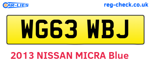 WG63WBJ are the vehicle registration plates.