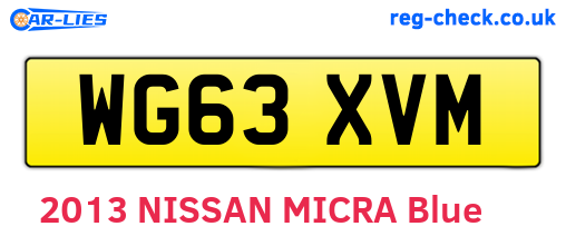 WG63XVM are the vehicle registration plates.