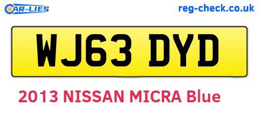 WJ63DYD are the vehicle registration plates.