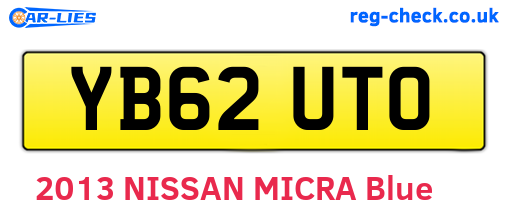 YB62UTO are the vehicle registration plates.