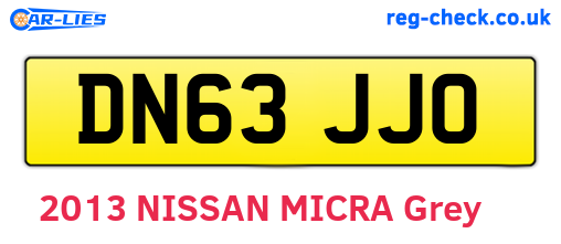 DN63JJO are the vehicle registration plates.