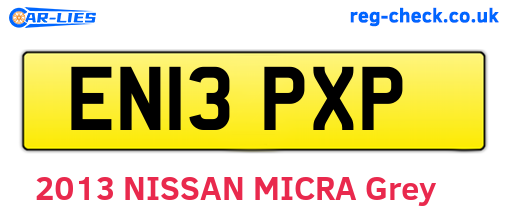 EN13PXP are the vehicle registration plates.