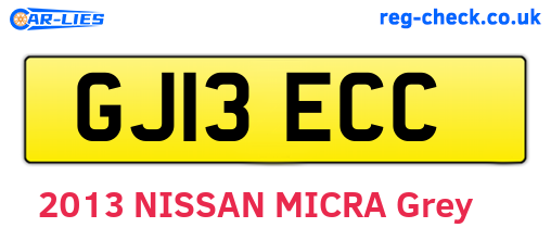 GJ13ECC are the vehicle registration plates.