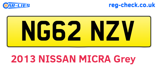NG62NZV are the vehicle registration plates.