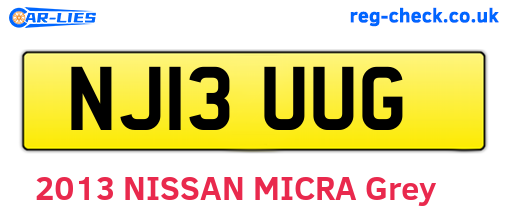 NJ13UUG are the vehicle registration plates.