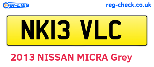NK13VLC are the vehicle registration plates.